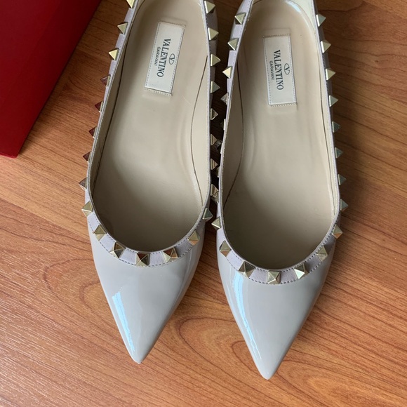 Valentino rockstud patent ballet flats Nude 37.5 - Picture 8 of 8